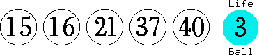 15 16 21 37 40 (03)