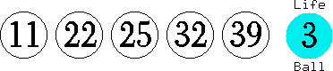 11 22 25 32 39 (03)