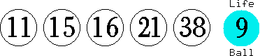 11 15 16 21 38 (09)