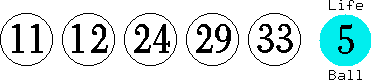 11 12 24 29 33 (05)