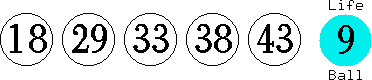 18 29 33 38 43 (09)