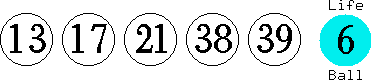 13 17 21 38 39 (06)
