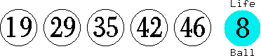 19 29 35 42 46 (08)
