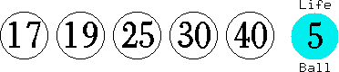 17 19 25 30 40 (05)