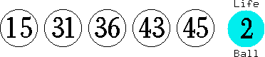 15 31 36 43 45 (02)