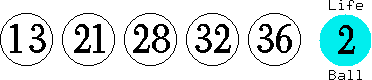 13 21 28 32 36 (02)