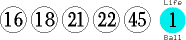 16 18 21 22 45 (01)