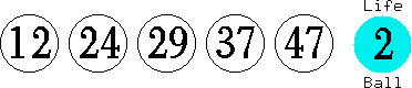 12 24 29 37 47 (02)