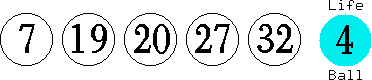 07 19 20 27 32 (04)