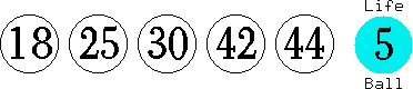 18 25 30 42 44 (05)