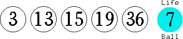 03 13 15 19 36 (07)