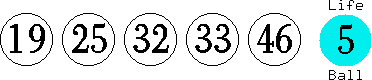 19 25 32 33 46 (05)