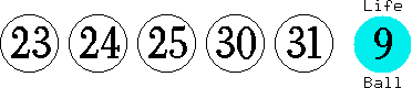 23 24 25 30 31 (09)