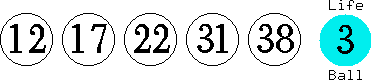 12 17 22 31 38 (03)
