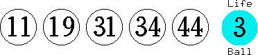 11 19 31 34 44 (03)