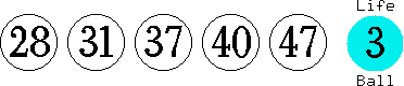 28 31 37 40 47 (03)