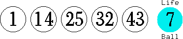 01 14 25 32 43 (07)