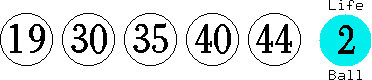 19 30 35 40 44 (02)