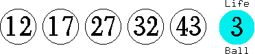 12 17 27 32 43 (03)