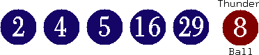02 04 05 16 29 (08)