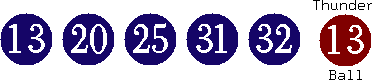13 20 25 31 32 (13)