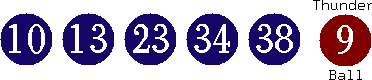 10 13 23 34 38 (09)