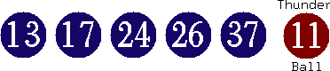 13 17 24 26 37 (11)