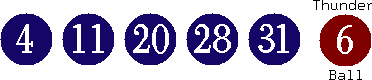 04 11 20 28 31 (06)