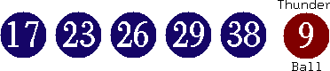 17 23 26 29 38 (09)