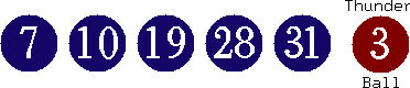 07 10 19 28 31 (03)