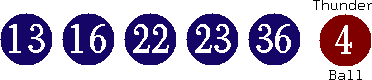 13 16 22 23 36 (04)