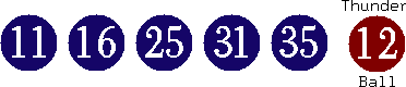 11 16 25 31 35 (12)