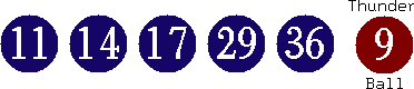 11 14 17 29 36 (09)
