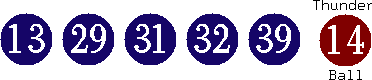 13 29 31 32 39 (14)