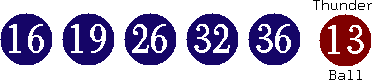 16 19 26 32 36 (13)