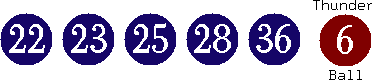 22 23 25 28 36 (06)