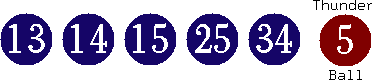 13 14 15 25 34 (05)