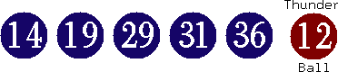 14 19 29 31 36 (12)