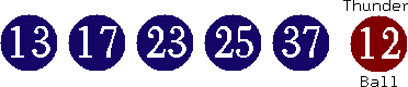 13 17 23 25 37 (12)