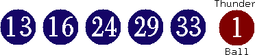 13 16 24 29 33 (01)