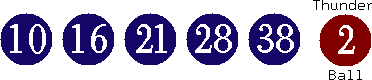 10 16 21 28 38 (02)
