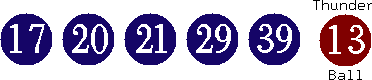 17 20 21 29 39 (13)