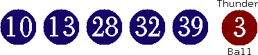 10 13 28 32 39 (03)