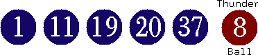 01 11 19 20 37 (08)