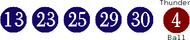 13 23 25 29 30 (04)