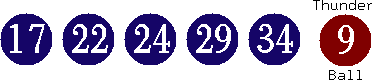 17 22 24 29 34 (09)