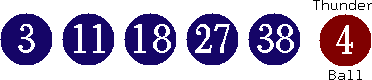 03 11 18 27 38 (04)