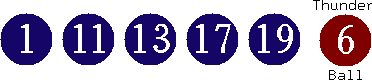 01 11 13 17 19 (06)