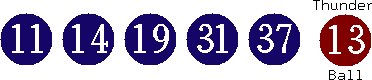 11 14 19 31 37 (13)
