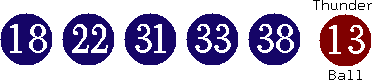 18 22 31 33 38 (13)